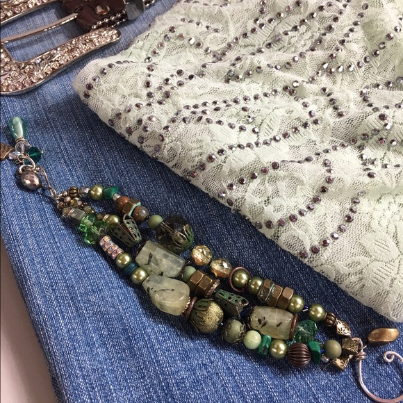 Hand Crafted Agate Nuts Bronze Quality Bracelet 🍃 - Picture 6 of 7